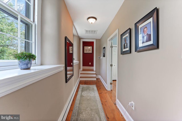 hallway featuring wood-type flooring