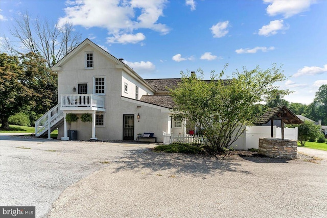 view of front of home featuring central AC