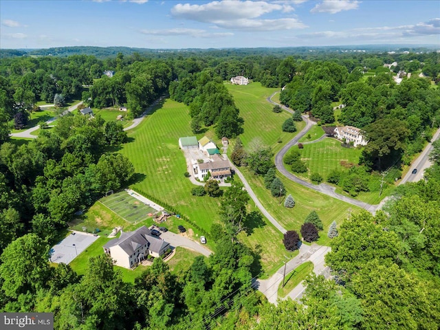 aerial view with a rural view