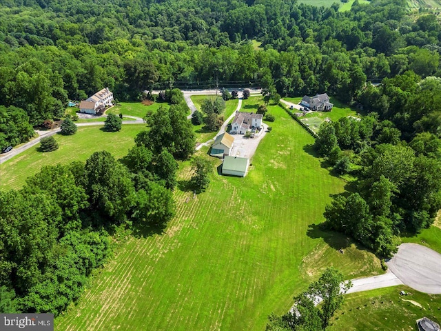 aerial view with a rural view