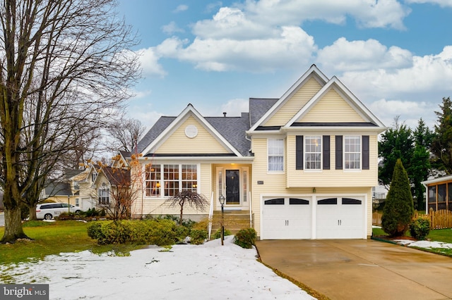 view of front facade with a garage