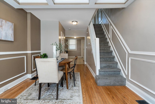 dining space featuring hardwood / wood-style flooring