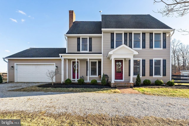 view of front of house with a garage