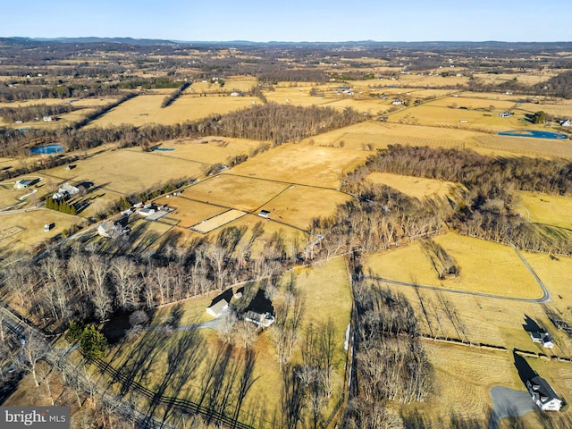 bird's eye view with a rural view