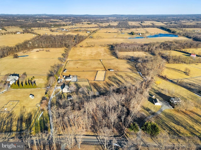 drone / aerial view featuring a rural view