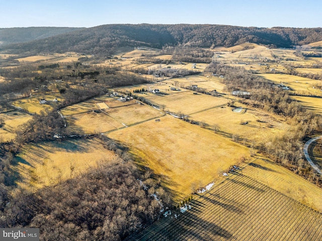 bird's eye view with a rural view