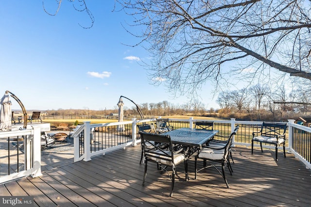 deck featuring a fire pit