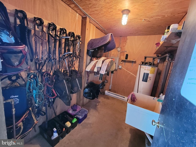 view of stable with water heater