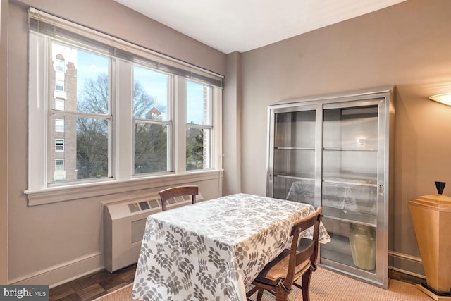 dining room featuring radiator