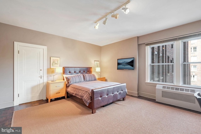 bedroom featuring radiator