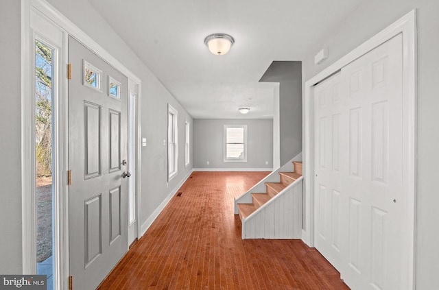 entrance foyer with wood-type flooring