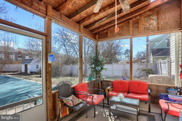 view of sunroom