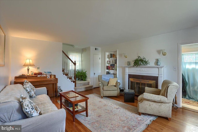 living room featuring hardwood / wood-style floors