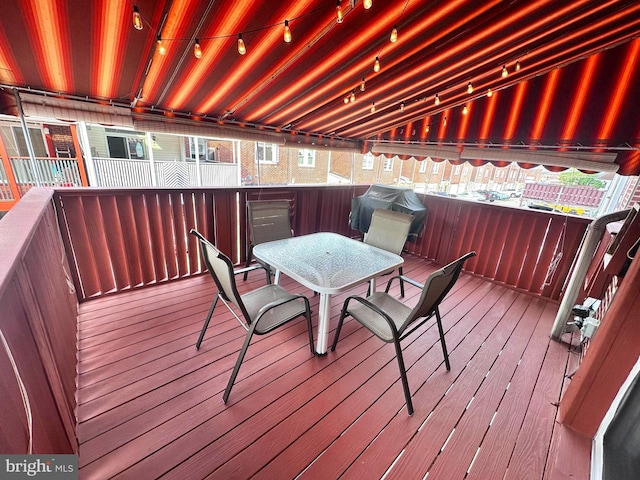 deck with a grill