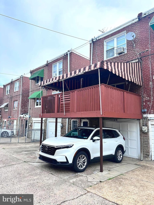 view of property featuring a garage