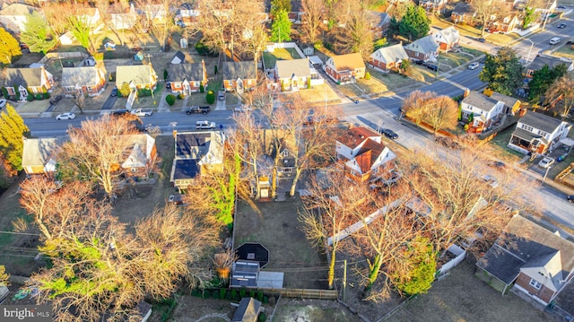 drone / aerial view with a residential view