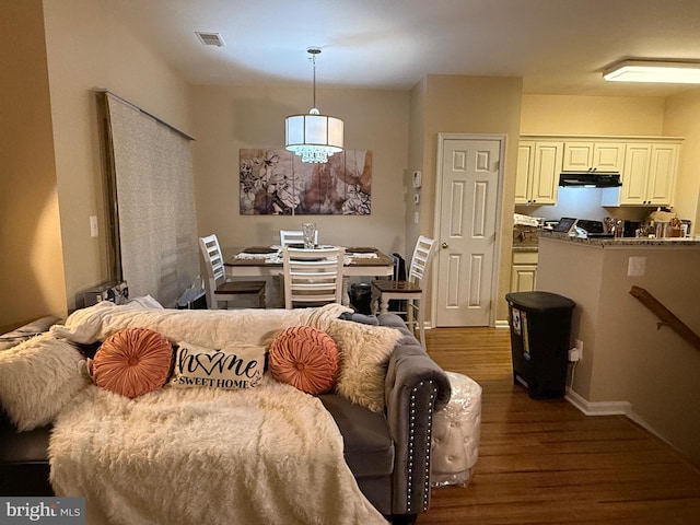 living room with wood-type flooring