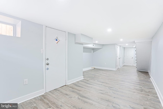 entrance foyer with light wood-type flooring