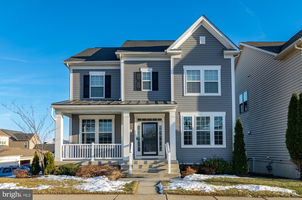 view of front of property with a porch