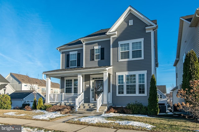 view of front of property with a porch