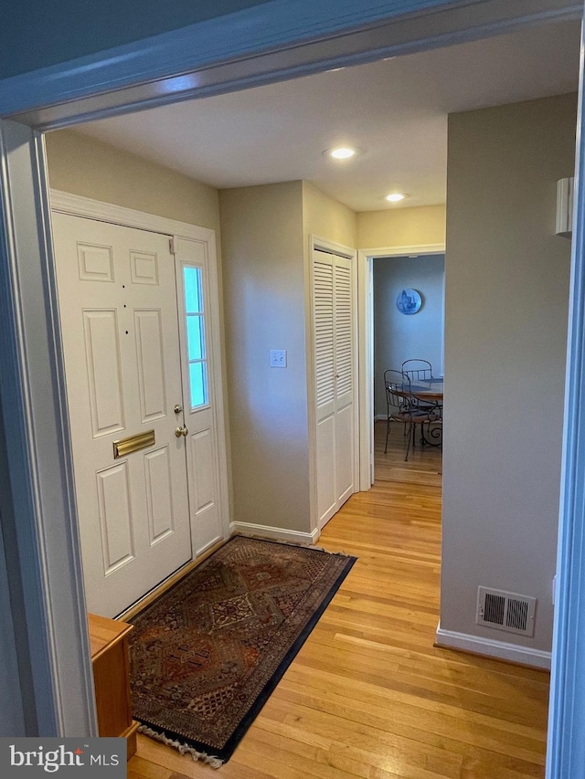 foyer featuring light hardwood / wood-style flooring