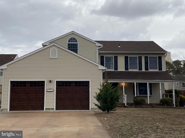 view of property featuring a garage