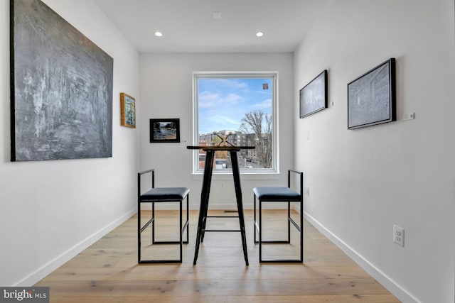 dining room with light hardwood / wood-style flooring