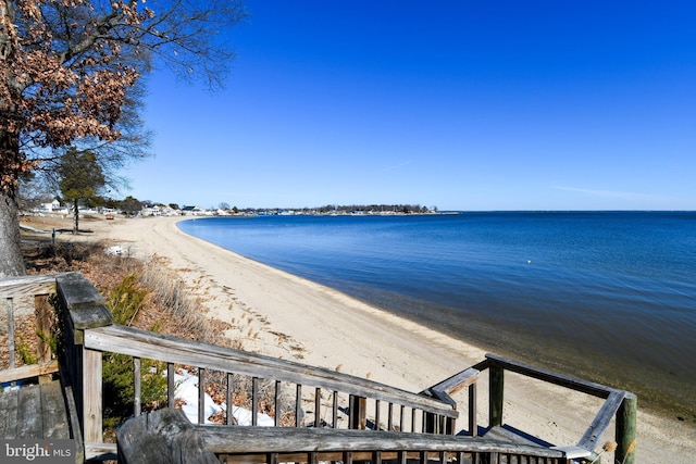 property view of water with a view of the beach