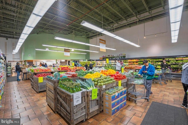 interior space featuring a high ceiling