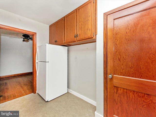 kitchen with white fridge