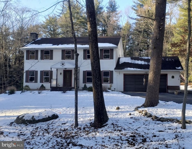 colonial house with a garage