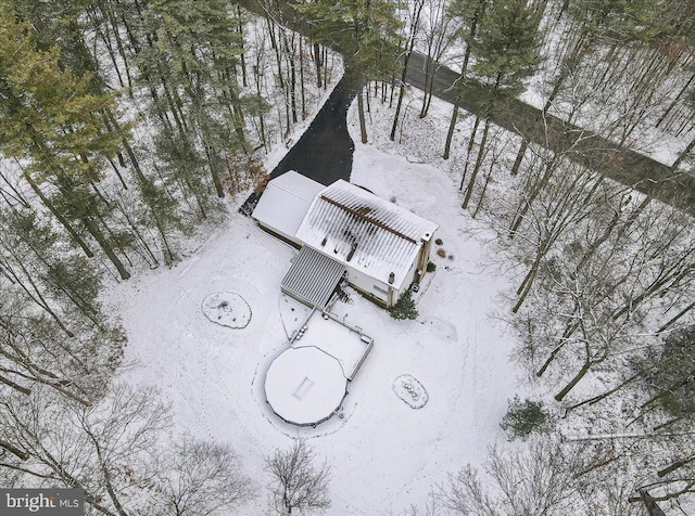 view of snowy aerial view