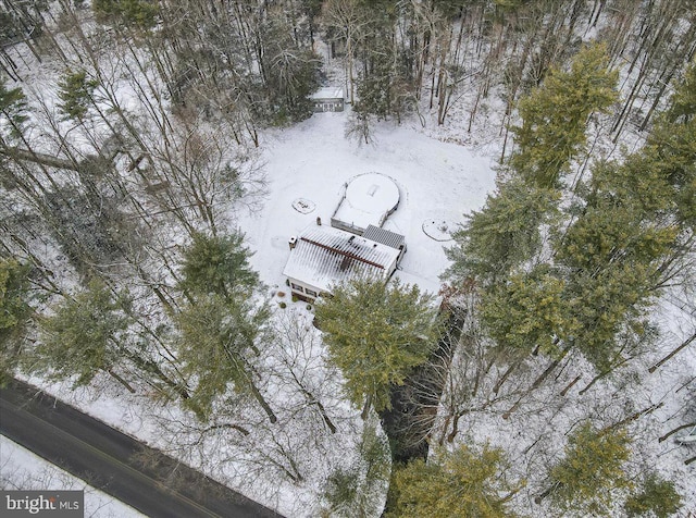 view of snowy aerial view