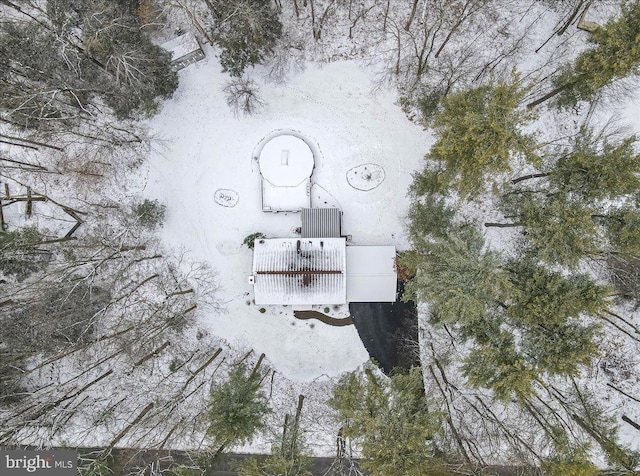 view of snowy aerial view