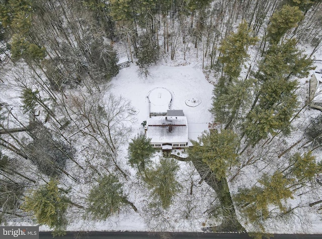 view of snowy aerial view