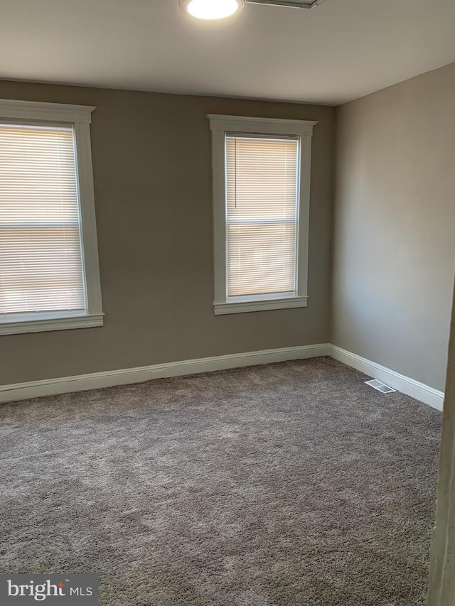 unfurnished room featuring carpet