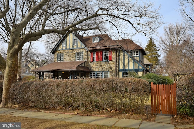 view of tudor-style house