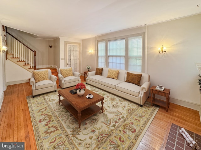 living room featuring hardwood / wood-style floors