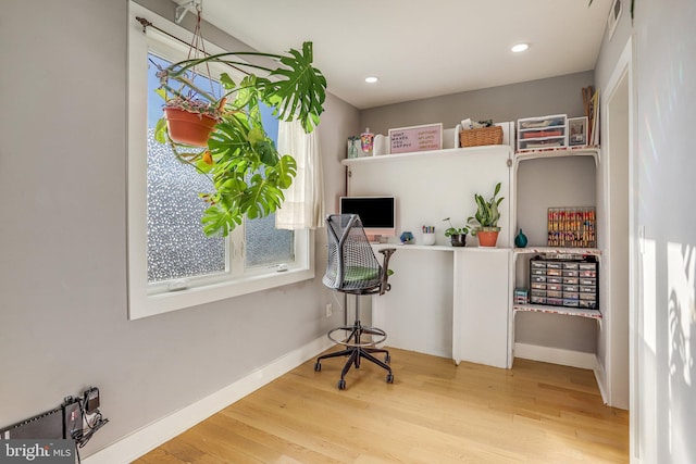 office area featuring wood-type flooring