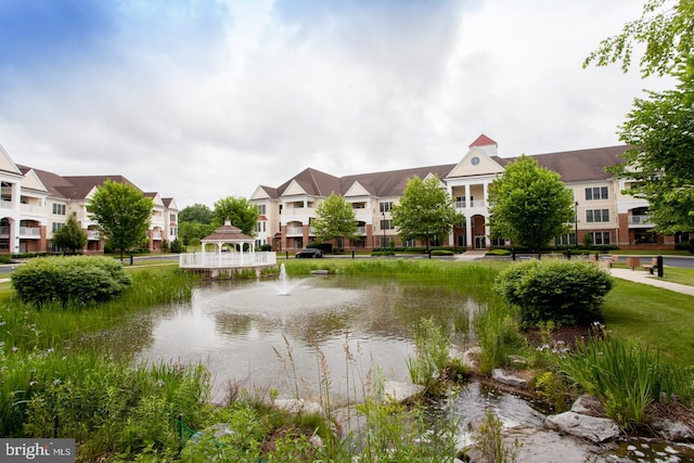 water view with a gazebo