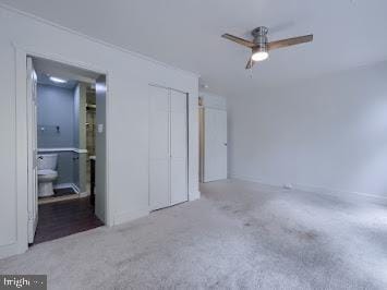 519 Locust St, Columbia, PA 17512 - unfurnished bedroom featuring ensuite bathroom, a closet, and ceiling fan