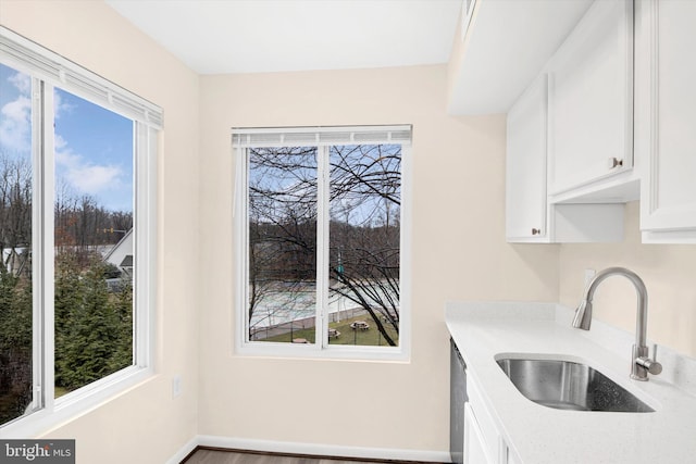 kitchen with sink and white cabinets