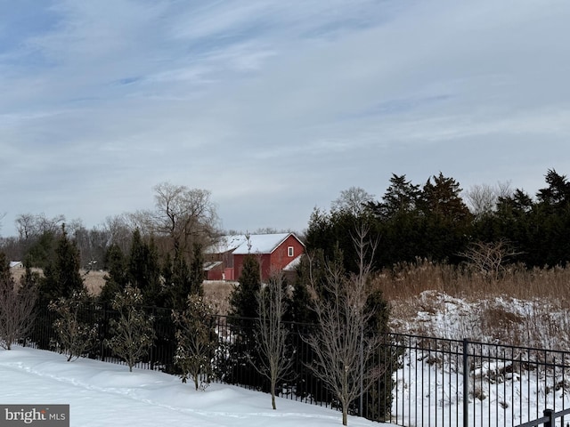 view of snowy yard