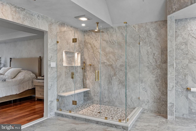 bathroom with walk in shower