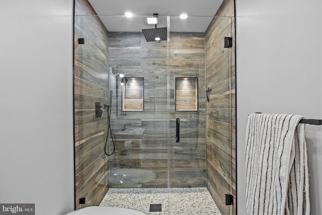 bathroom featuring walk in shower