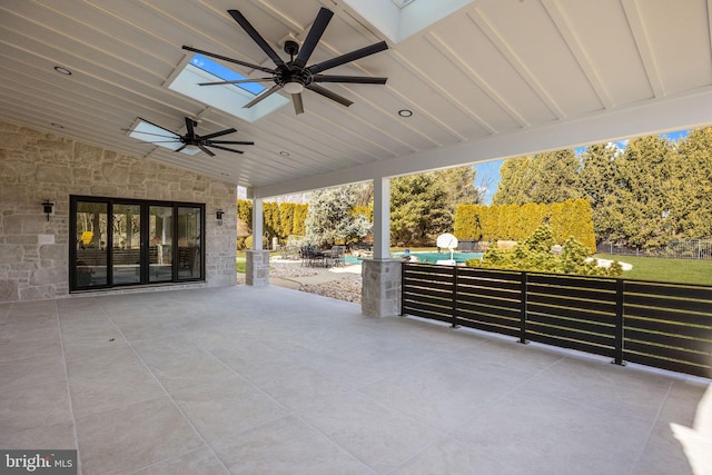 view of patio / terrace with ceiling fan