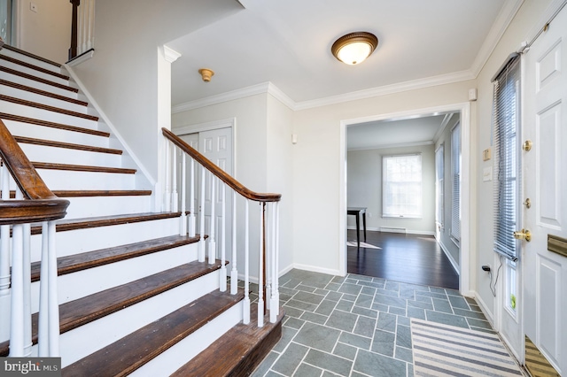 entrance foyer with crown molding