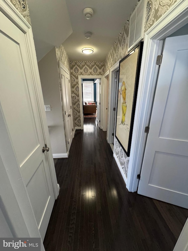 hall featuring dark hardwood / wood-style flooring