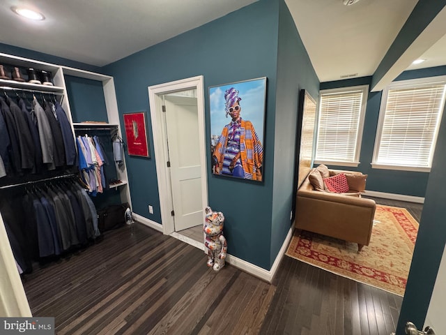 interior space featuring dark hardwood / wood-style floors