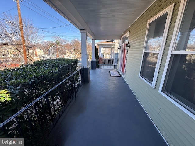 balcony featuring a porch